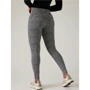 Athleta Pants S Black White Braiden‎ Herringbone Delancey Skyline Textured Tight